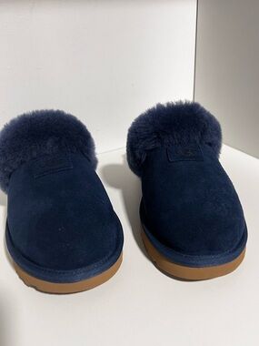 Women’s UGG Blue Shearling Clog Slippers
